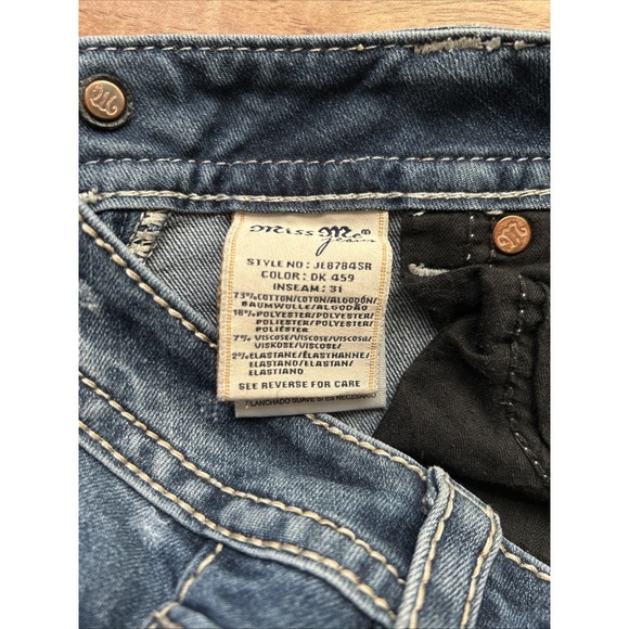 Miss Me Jeans Women's 27 Signature Skinny Low Rise Stretch Denim Flap Pockets - Picture 6 of 7